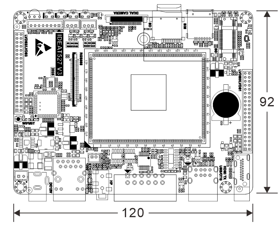 IdeaT527_PCB_dimension