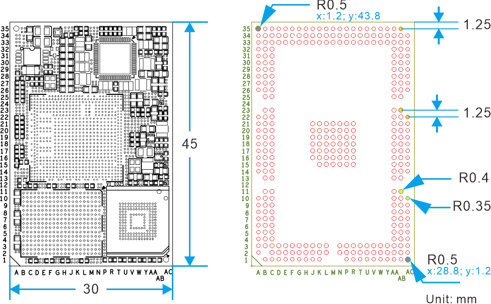LGA3576-V1_PCB_Dimension